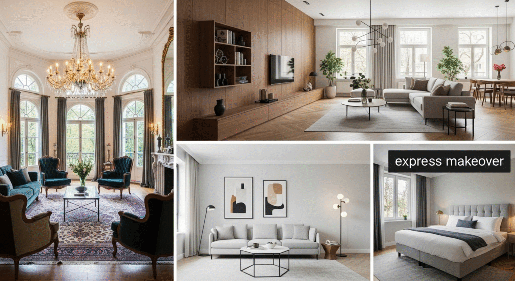 “Visual comparison of luxury interior packages offered by Renew Interior in Bengaluru”