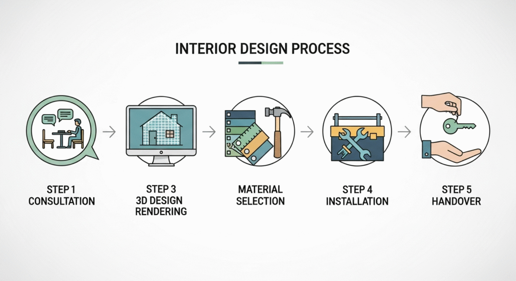 “Step-by-step booking process for luxury interior packages at Renew Interior Bengaluru”