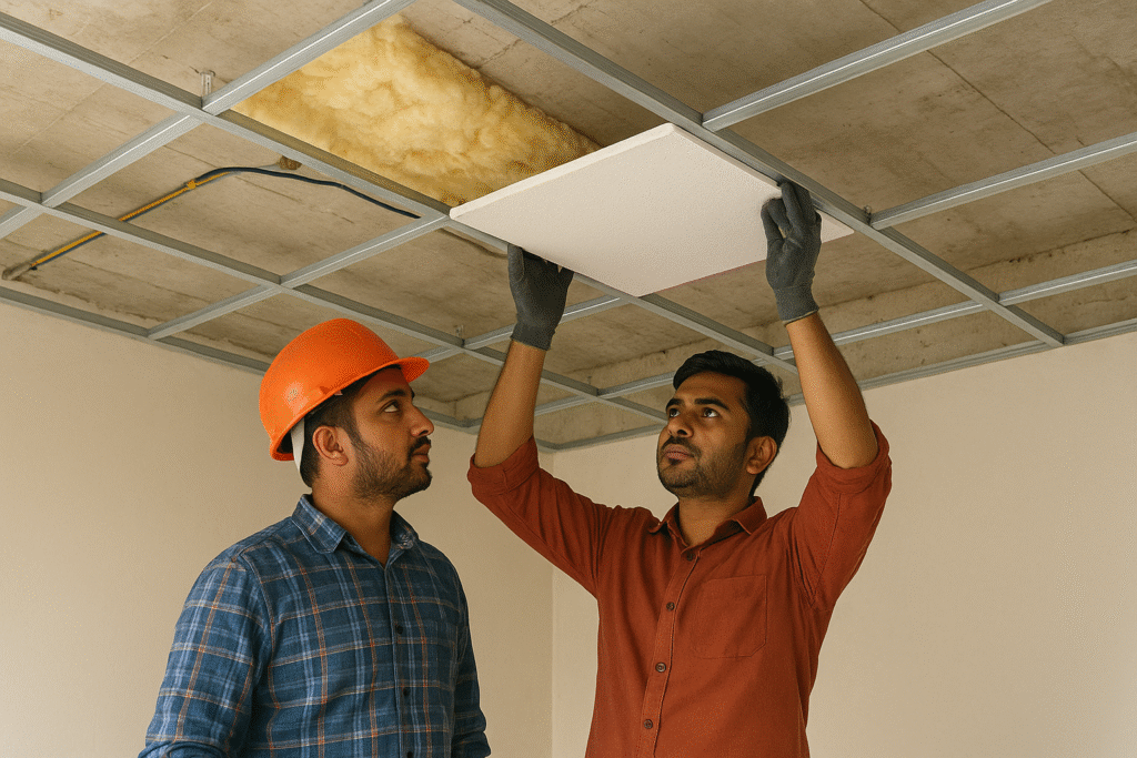 false celling installation